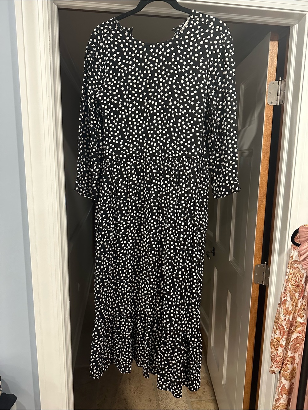 Zara Black and White Polka Dot Maxi Dress